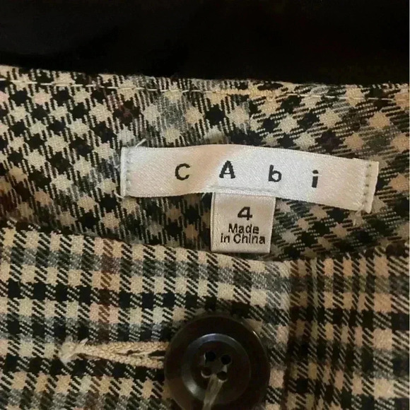 CAbi #573 Down To Earth Plaid Hatter Crop Cuffed Stretch Pant Brown - Picture 9 of 10
